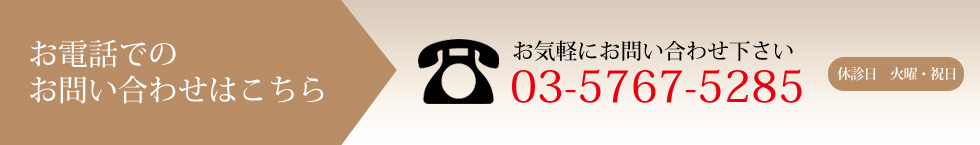 お電話でのお問い合わせはこちら　03-5767-5285
